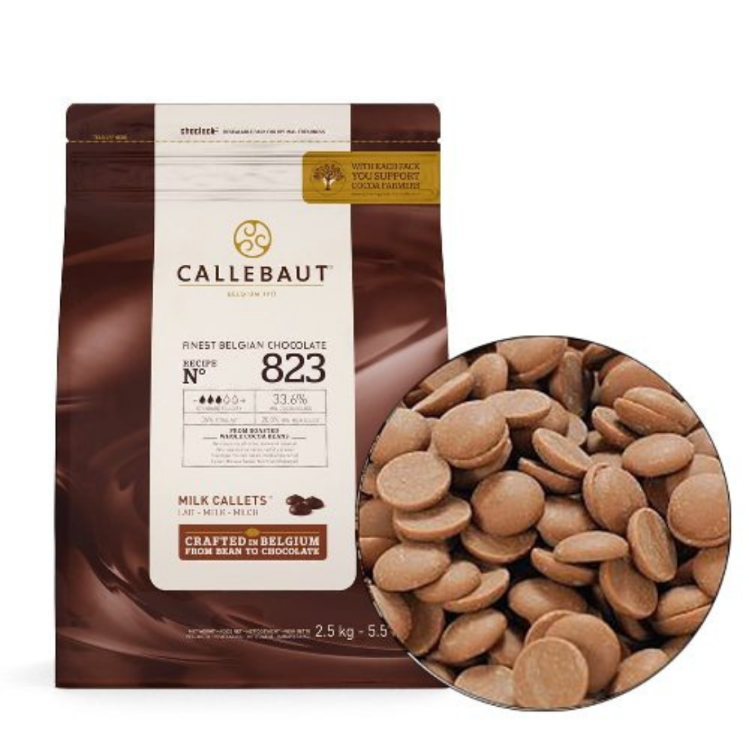 Шоколад Callebaut молочный в галетах 33,6%, 400 гр (823-E0-D94)